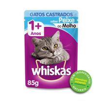 Sache Whiskas 1+ Adulto Gatos Castrados Peixe 85g Kit 20 Und.