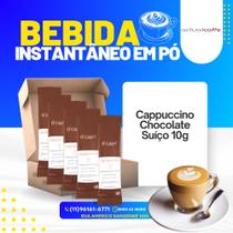 Sachês instantâneos Cappuccino chocolate suíço 10g D'Capri caixa com 100 unidades