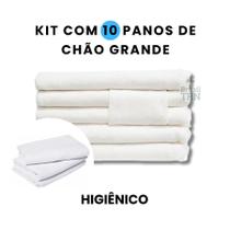 Saco 10 Pano De Chão Branco Grande 70x 45cm Grosso Duplo Algodão Alvejado