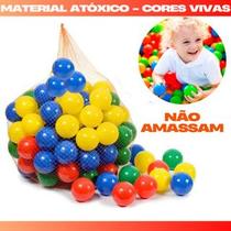 Saco 100 Bolinhas Coloridas Piscina Infantil Bola de Brinquedo Não Amassam Resistente