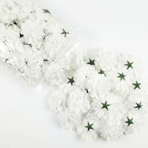 Saco 50 Botões De Flor Artificial Crisântemo Branco Para Decoração Casamento, Igrejas, Aniversários - UN / 50