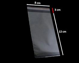 Saco 8x12 Adesivado Saquinho Plástico Transparente 100 Un.