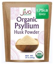 Saco a granel de 800 g de casca de psyllium em pó Jiva Organics