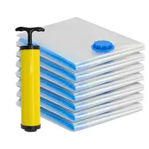 Saco a Vacuo com Bomba Manual Kit 10 Un Guardar Roupas Organizador de Mala Viagem Closet Armário