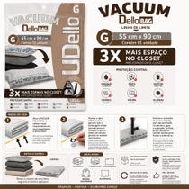 Saco a Vácuo DELLO G 55x90cm com Válvula para Armazenamento e Redução de Volume Saco a Vácuo DELLO G 55x90cm com Válvula para Armazenamento e Redução de Volume