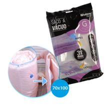 Saco A Vácuo Grande Edredom Roupa Viagem 70 x 100cm Reutilizável Hermético