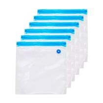 Saco á Vácuo para Alimentos Fechamento Zip Lock Duplo Reutilizável Lavável Tamanho P 21x22CM Saco á Vácuo para Alimentos Fechamento Zip Lock Duplo Reutilizável Lavável Tamanho P 21x22CM