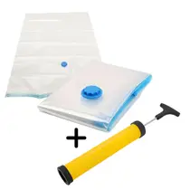 Saco A Vácuo Viagem Roupa Organizador Mala Edredom Bomba Sucção 70x100cm
