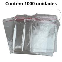 Saco Adesivado 10x14cm Plástico Transparente Lacre 1000un Saco Adesivado 10x14cm Plástico Transparente Lacre 1000un