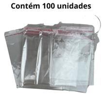 Saco Adesivado 10x14cm Plástico Transparente Lacre 100un Saco Adesivado 10x14cm Plástico Transparente Lacre 100un