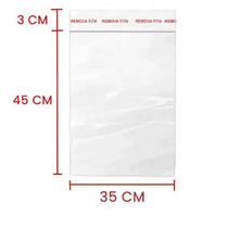 Saco Adesivado - 35x45+3 - BOPP - Transparente