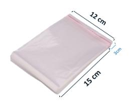Saco Adesivado Plastico Transparente 12x15 C/ 100 Unidades