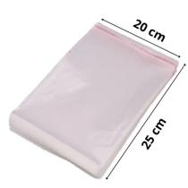 Saco Adesivado Plástico Transparente 20x25+5cm Aba 300 Unidades Saco Adesivado Plástico Transparente 20x25+5cm Aba 300 Unidades