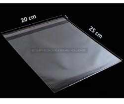 Saco Adesivado Plastico Transparente 20x25 C/ 100 Unidades