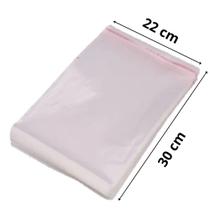 Saco Adesivado Plástico Transparente 22x30+3cm Aba 200 Unidades