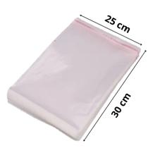 Saco Adesivado Plástico Transparente 25x30+5cm Aba 100 Unidades Saco Adesivado Plástico Transparente 25x30+5cm Aba 100 Unidades