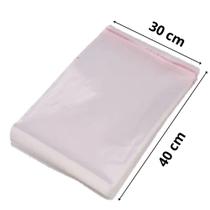 Saco Adesivado Plástico Transparente 30x40+5cm Aba 300 Unidades