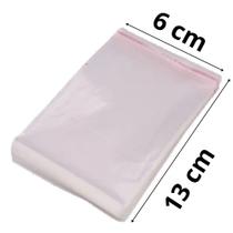 Saco Adesivado Plástico Transparente 6x13+3cm Aba 100 Unidades