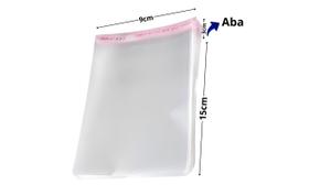 Saco Adesivado Plástico Transparente 9x15+3cm Com 100 Unidades