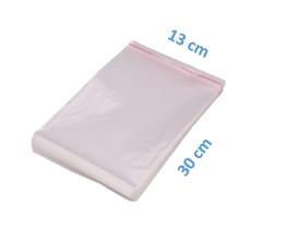 Saco Adesivado Saquinho Plástico Transparente 13x30 1000unid Saco Adesivado Saquinho Plástico Transparente 13x30 1000unid