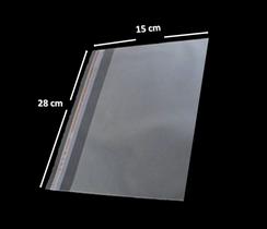 Saco Adesivado Saquinho Plástico Transparente 28x15 1000 Uni