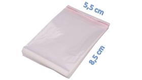 Saco Adesivado Saquinho Plástico Transparente 5,5x8,5 100 Un