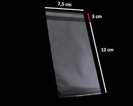 Saco Adesivado Saquinho Plástico Transparente 7,5x12 100 Un Saco Adesivado Saquinho Plástico Transparente 7,5x12 100 Un