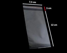 Saco Adesivado Saquinho Plástico Transparente 7,5x12 1000un