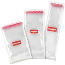 Saco Adesivado Transparente 15X20CM com ABA de 3CM Pacote com 100 Unidades