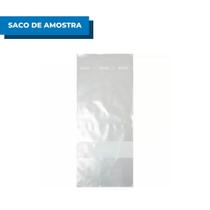 Saco Amostra Tileno Tarja Esteril Coleta PEBD Pacote 12X30cm C/ 100