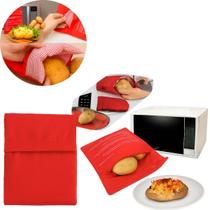 Saco Assar Batatas Poliéster Vermelho Térmico 20x24cm