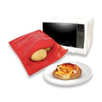 Saco Bolsa Assar Batata Microondas Forno Poliéster 24x19 Cm