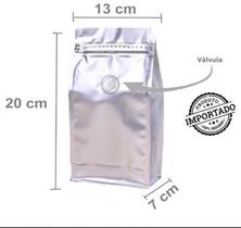 Saco Box Pouch Prata Com Zip 13x20+7 - 250 gramas