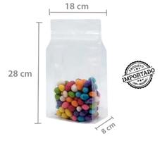 Saco Box Pouch Transparente Com Zip 18X28+8cm