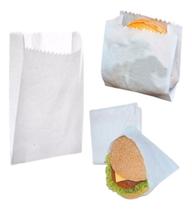 Saco branco em papel viagem hamburguer 10x13,5 cm mono c/500 unidades - EZZEPEL
