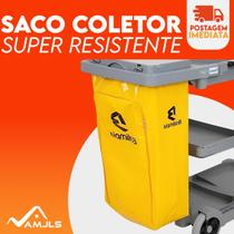 Saco Coletor Bolsa Vinil Carro Funcional Amarelo - Bralimpia