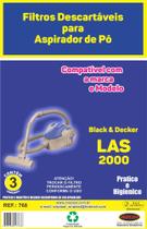 Saco Coletor de Pó Para Aspirador de Pó Black e Decker LAS2000 ( KIT 3 PEÇAS )
