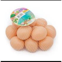 Saco com kit 12 Ovos Falsos Brincadeira Plástico Para Indez Galinha Saco com kit 12 Ovos Falsos Brincadeira Plástico Para Indez Galinha