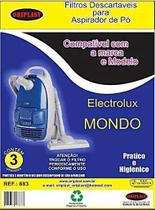 Saco compatível electrolux mondo - kit c/2pcts(6unids)