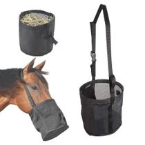 Saco de Alimentação para Cavalos TuoP em Malha de Nylon Ajustável, 23 cm de Profundidade Saco de Alimentação para Cavalos TuoP em Malha de Nylon Ajustável, 23 cm de Profundidade