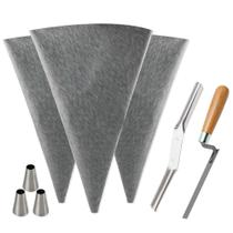 Saco de argamassa de alvenaria Grout Tahikem, pacote com 3 unidades com ponta de metal, 30x60cm