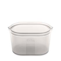 Saco de armazenamento de alimentos reutilizável com zíper, prato grande, cinza silicone