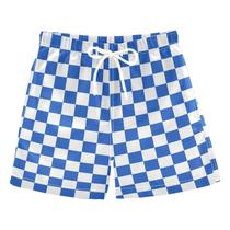 Saco de banho UMIRIKO Boys Blue White Buffalo Checkered 3T