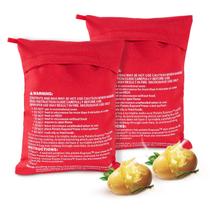 Saco de batata para micro-ondas OBTANIM Red, pacote com 2 unidades, poliéster reutilizável Saco de batata para micro-ondas OBTANIM Red, pacote com 2 unidades, poliéster reutilizável