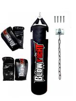 Saco De Boxe 1,20 Cm + 2 Pares Bate Saco + Suporte - Blow fight