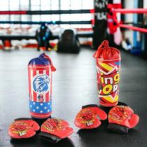 Saco de Boxe Infantil com Luvas Esporte Recreação Diversão - Well Kids