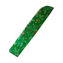 Saco de capa de ventilador de mão vintage bordado floral portátil bolsa de manga de ventilador - verde grama