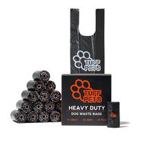 Saco de cocô de cachorro Tuff Pets Heavy Duty com alças, 16 rolos