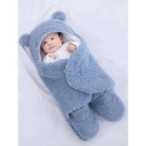 Saco de Dormir Bebê Ursinho Com Sherpa Inverno Menina e Menino Charutinho Enrolar Várias Cores - 020