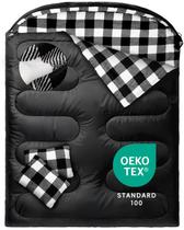 Saco de dormir duplo MEREZA de flanela XL Queen 0 C para frio